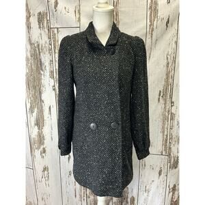 Vintage New York Girl Tweed Coat Black/Gray Size 10